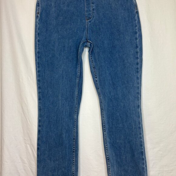 Soft Surroundings Large Jeans Straight Leg Pull On Elastic Waist - Picture 1 of 9